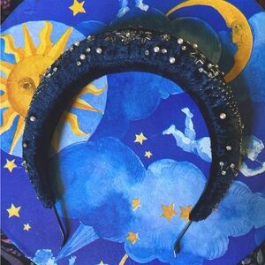 Deepa Gurnani x Anthropologie Celestial Beaded Navy Blue Headband